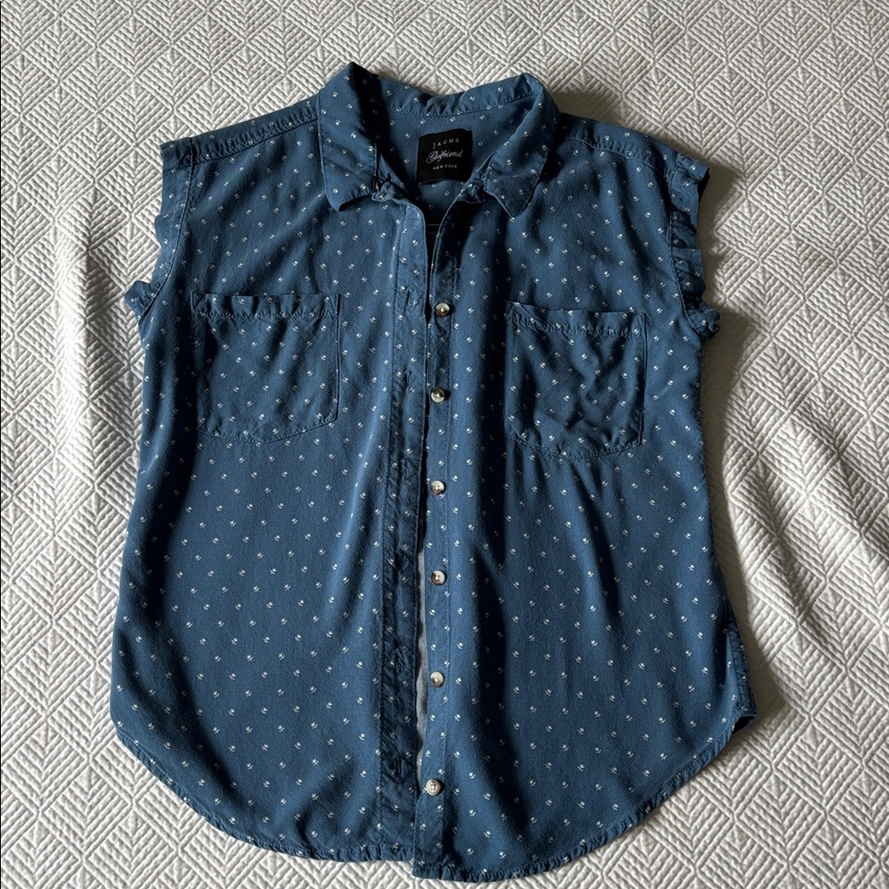 Jachs Blue Floral Button-Up Shirt